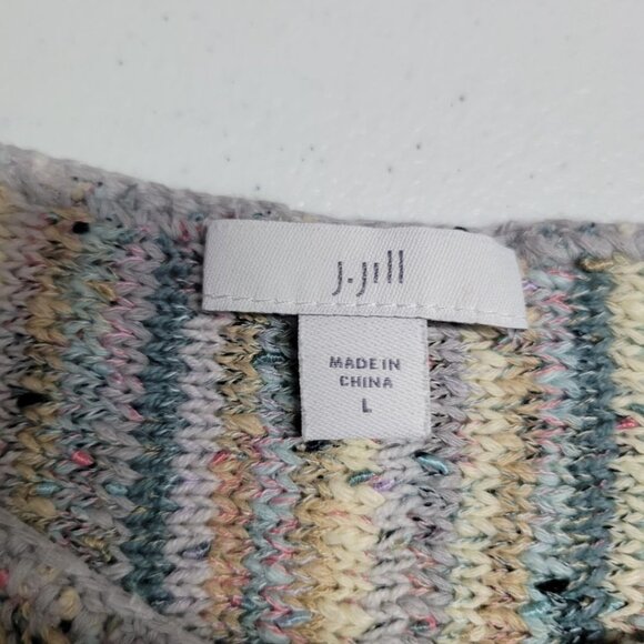 J Jill Confetti Sweater Womens Large‎ Pastels Green Knit - Picture 6 of 9